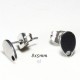 2 supports boucle d'oreille clou acier forme goutte  8x5mm