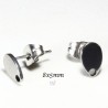 2 supports boucle d'oreille clou acier forme goutte  8x5mm