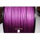 1 mètre  cordon suédine plat prune aspect satiné brillant  3x1,5m