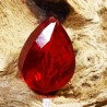 10 perles goutte de cristal rouge  facettée 14x10mm