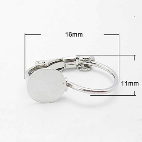 10 supports boucle d'oreille dormeuse laiton argent platine  plateau 6mm