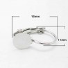 10 supports boucle d'oreille dormeuse laiton argent platine  plateau 6mm
