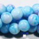 perles de verre  marbrée bleu/rose X20  diamètre 8mm