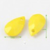 10 breloques goutte jaune canari acrylique facettées 20x12mm