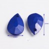 10 breloques  gouttes bleu acrylique facettées 20x12mm