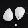 10 breloques gouttes blanche  acrylique facettées 20x12mm
