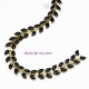 chaine épi laiton chevron émaillé noir x1m