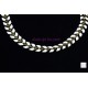 chaine épi laiton chevron émaillé  blanc pur  1m