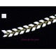 chaine épi laiton chevron émaillé  blanc pur  1m