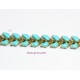 chaine épi laiton chevron émaillé turquoise x1m