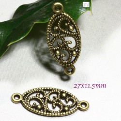 10 connecteurs liens bronze arabesque  ciselés 27x11,5mm