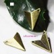 10 breloques connecteur triangle  bronze lisse 18x16mm