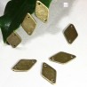 20 breloques  losange connecteur plat bronze 15x9mm
