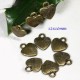 20 breloques pendentif coeur  bronze plat 12x10mm