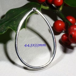 4 breloques pendentif  goutte métal argent vif  44,5x33mm
