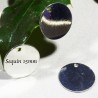10 breloques sequins rond plaqué argent lisse plat  15mm