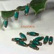10 Connecteurs sequin émaillés vert double face 10x3x3mm