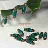 10 Connecteurs sequin émaillés vert double face 10x3x3mm