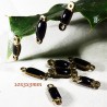 10 Connecteurs sequin émaillés noir double face 10x3x3mm