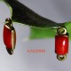 10 Connecteurs sequin émaillés rouge double face 10x3x3mm