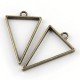 4 breloques pendentif triangle  bronze mat 39x25mm