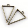4 breloques pendentif triangle  bronze mat 39x25mm