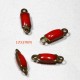 10 Connecteurs sequin émaillés rouge double face 10x3x3mm