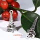 20 breloques "Tour EIFFEL"métal argenté effet 3D  24x8mm