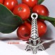 20 breloques "Tour EIFFEL"métal argenté effet 3D  24x8mm