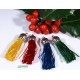 lot 8 pièces pompons mix couleurs embouts argenté 45mm