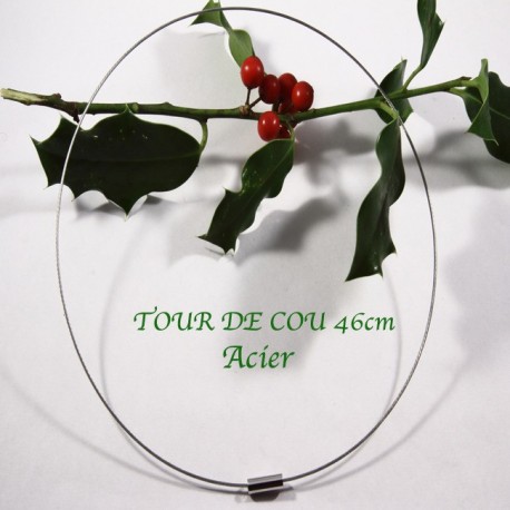 Tours de cou acier GAINÉ couleur gris acier 14,5cm X1  PIÈCE