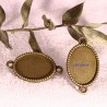 6 Supports cabochon connecteurs couleur bronze bordure dentelés 13x18mm