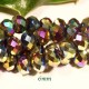 30 perles boulier en verre facettée arc en ciel prisme   6x4mm