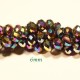 30 perles boulier en verre facettée arc en ciel prisme   6x4mm