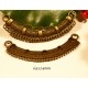 1 grand  connecteur  plastron demi lune multi lien bronze 69x24mm