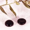 2 cabochons  de pierre onyx noire diamètre  12mm