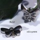 2 Connecteurs  acier inoxydable papillon  argent mat  16x19mm