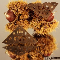 6 connecteurs estampe triangle bronze mat 55x38mm