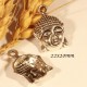 10 breloques tête de bouddha couleur argent  relief 22x20mm