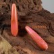 2 perles de jade goutte rose pâle marbré doré 30x8mm
