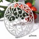 2 estampes rondes acier inoxydable fleurs de lys ciselée argenté 48mm