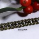 1 mètre CHR003 chaine maillon double couleur bronze fantaisie 8x6,5mm
