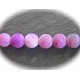 X10perles d'agates givrée craquelées lilas  clair 6mm