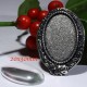 1 support cabochon broche argenté41x30mm +cabochon ovale 20x30mm