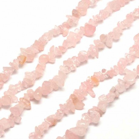 perles de pierre naturelle chips quartz rose   (320perles)  82mm