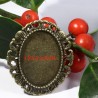 1 support pendentif cabochon broche bronze fantaisie ovale 34x30mm