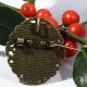 1 support pendentif cabochon broche bronze fantaisie ovale 34x30mm