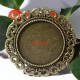 2 supports cabochon broche bronze fantaisie