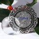 1 support cabochon broche argenté  fantaisie +cabochon verre 25mm