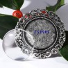 1 support cabochon broche argenté  fantaisie +cabochon verre 25mm